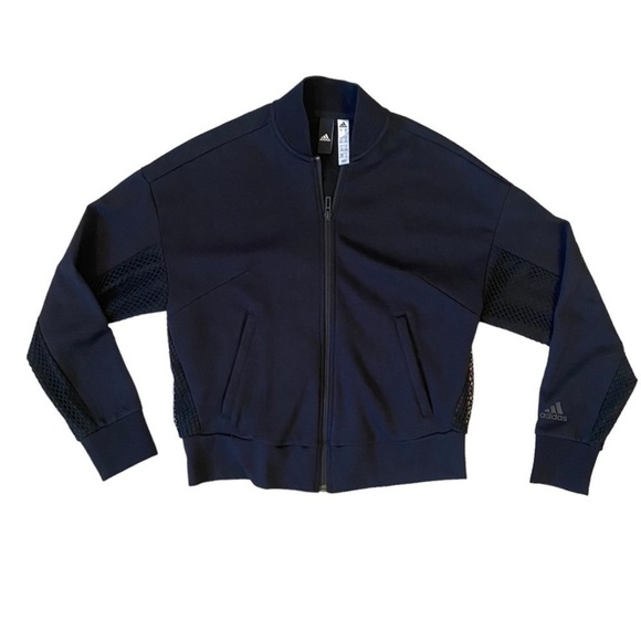 Black Summer Spring Fall Mesh Panel Jacket Adidas XS - Picture 12 of 14